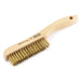 Forney Scratch Brush with Shoe Handle, Brass, 4 x 16 Rows