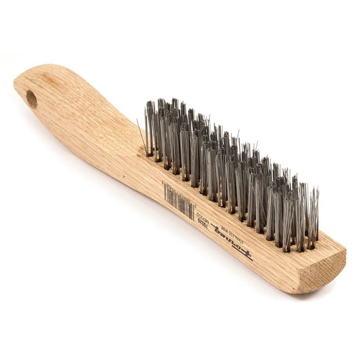 Forney Scratch Brush with Shoe Handle, Stainless, 4 x 16 Rows