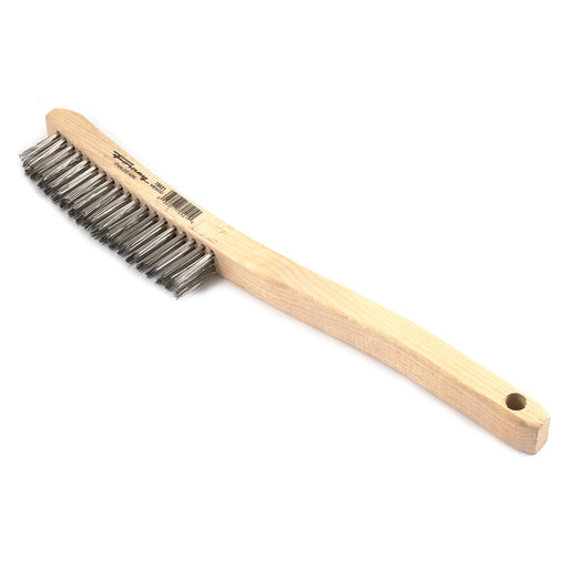 Forney Scratch Brush with Long Handle, Stainless Steel, 3 x 19 Rows