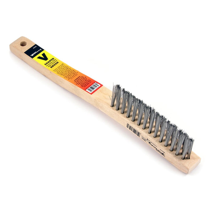 Forney Scratch Brush, V-Groove, Stainless, 3 x 19 Rows STAINLESS