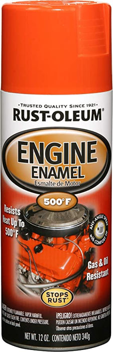 RUST-OLEUM 12 OZ Automotive Engine Enamel Spray - Chevy Orange