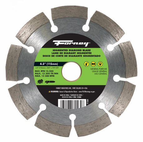 Forney Diamond Cut-Off Blade, Segmented, 4-1/2 in