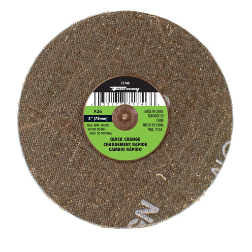 Forney Quick Change Sanding Disc, 3 in, 36 Grit