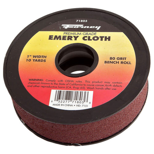 Forney Emery Cloth Bench Roll, 80 Grit / 80GRIT