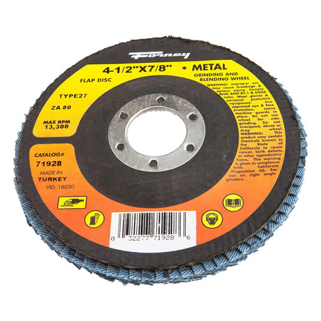 Forney Flap Disc, Type 27, 4-1/2 in x 7/8 in, ZA80 / 80G