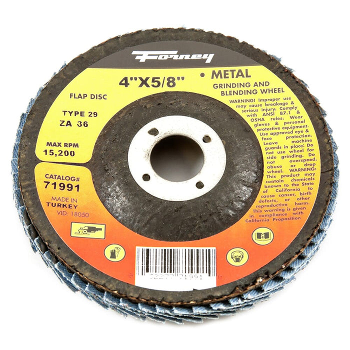 Forney Flap Disc, Type 29, 4 in x 5/8 in, ZA36 / 36GRIT