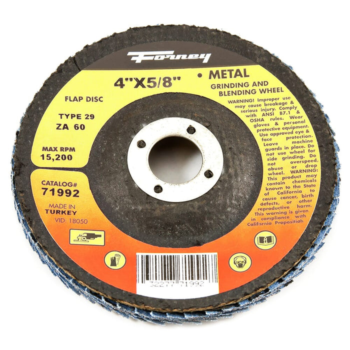 Forney Flap Disc, Type 29, 4 in x 5/8 in, ZA60 / 60GRIT