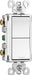 Pass & Seymour 15A Two single-Pole Rocker Wall Switch, White 15A