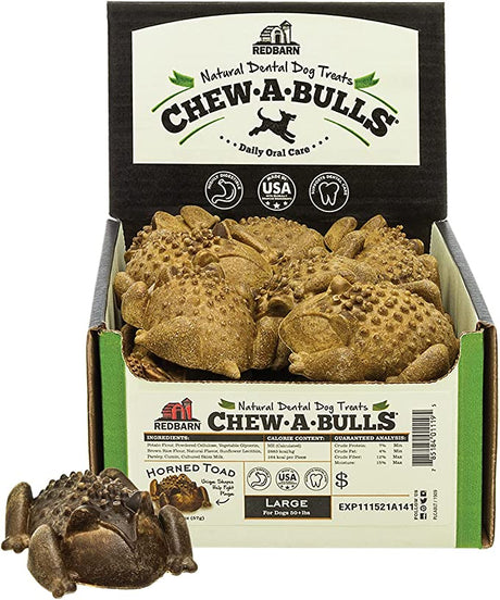 Red Barn Chew-A-Bulls Dog Treat, Large, Toad Shape