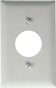 Pass & Seymour 1 Gang Wall Plate, Mid-Size Round Opening, White WHITE / 1G