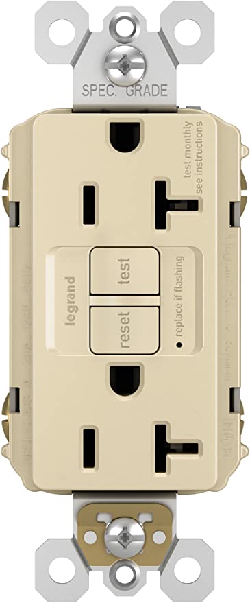 Pass & Seymour Spec Grade 20A Tamper Resistant Self-Test GFCI Receptacle, Ivory IVORY