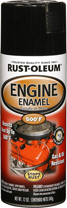 RUST-OLEUM 12 OZ Automotive Engine Enamel Spray - Black Gloss BLACK
