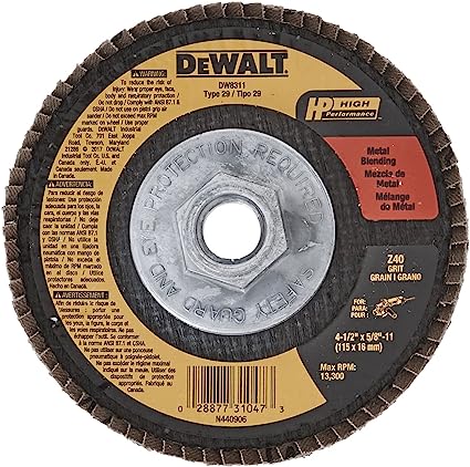 Dewalt 4-1/2 IN. X 5/8 IN. 36 Grit HP Zirconia Flap Disc