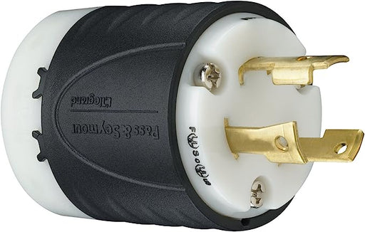 Pass & Seymour 30A 250V Industrial Grade Turn Lock Plug, 2 Pole 3 Wire