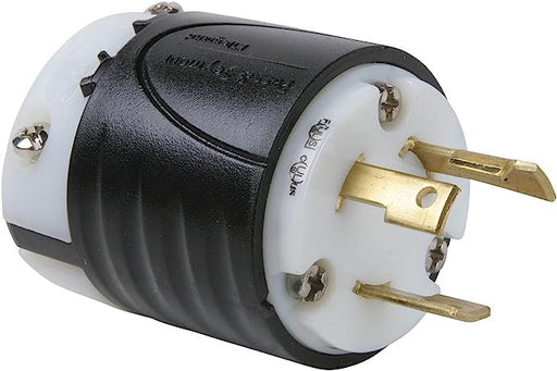 Pass & Seymour 30A 125V Industrial Grade Turn Lock Plug, 2 Pole 3 Wire BLACK / 30A