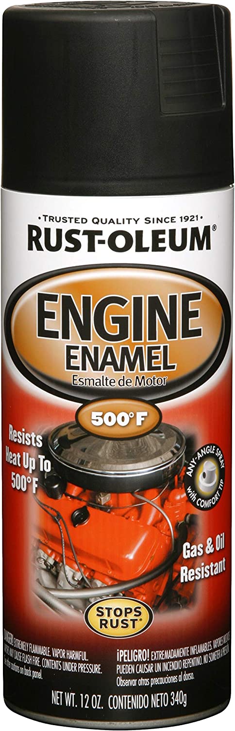 RUST-OLEUM 12 OZ Engine Enamel Spray Paint - Semi-Gloss Black BLACK