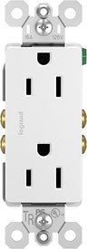 Pass & Seymour 15A 125V Duplex Tamper Resistant Receptacle, White WHITE / 15A