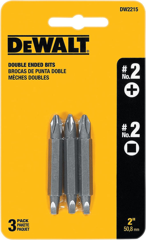 Dewalt No.2 Phillips and No.2 Square Recess Double Ended Screwdriver Bit (3-Pack)