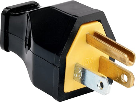 Pass & Seymour 15A 125V Straight Blade Plug, 2 Pole, 3 Wire, Black BLACK / 15A