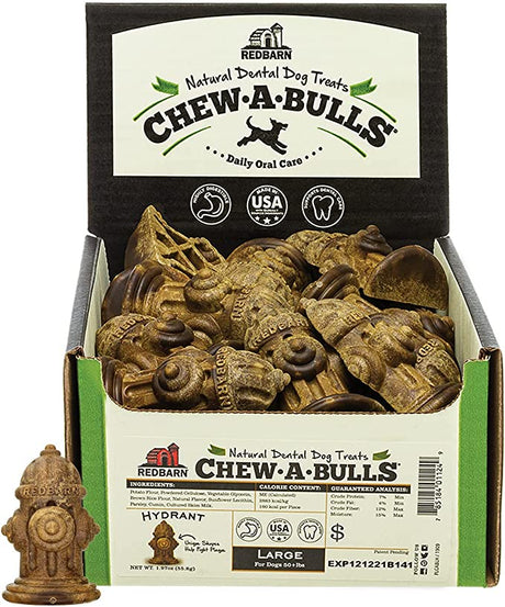 Red Barn Chew-A-Bulls Dog Treat, Large, Hydrant Shape