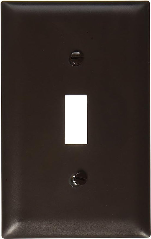 Pass & Seymour 1 Gang Toggle Opening Wall Plate, Brown 1G