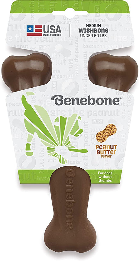 Benebone Wishbone, Peanut Butter, Medium