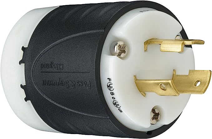 Pass & Seymour 20A 125V Industrial Grade Turn Lock Plug, 2 Pole 3 Wire