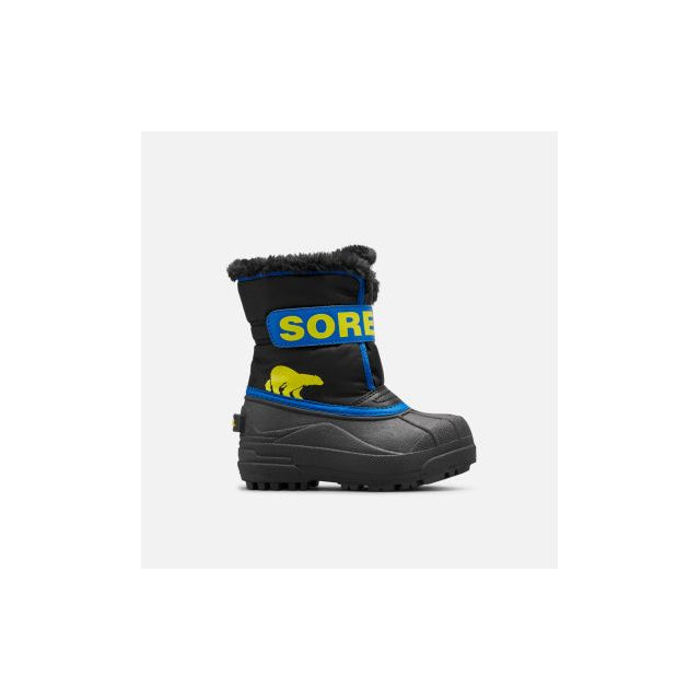 Sorel Youth Unisex Little Childrens Snow Commander Black, Super Blue