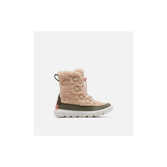 Youth Sorel Explorer Cozy Nova Sand, Stone Green