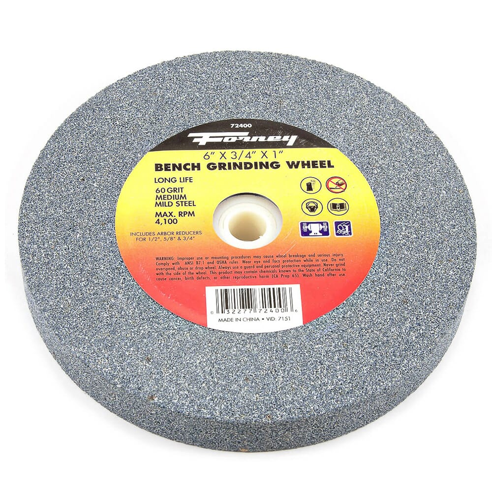 Forney Bench Grinding Wheel, 6 in x 3/4 in x 1 in / MEDIUM