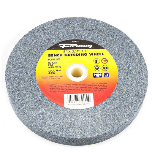 Forney Bench Grinding Wheel, 6 in x 3/4 in x 1 in / FINE