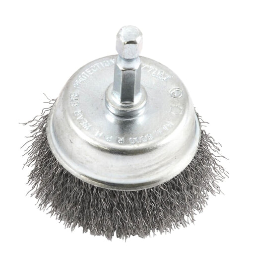 Forney Cup Brush, Crimped, 2 in x .008 in x 1/4 in Hex Shank