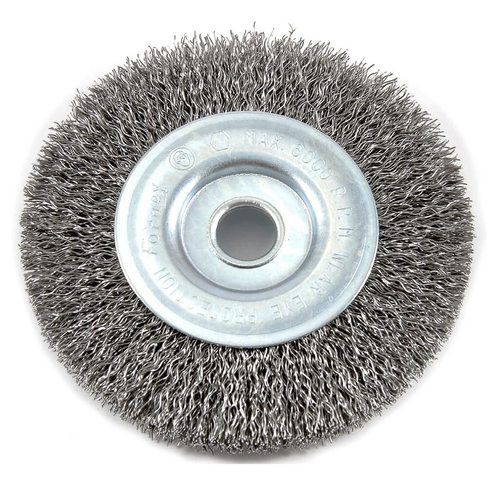 Forney Wire Wheel Crimped, 4 in x .012 in x 1/2 in Arbor / COARSE