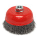 Forney Cup Brush, Crimped, 5 in x .014 in x 5/8 in-11 Arbor