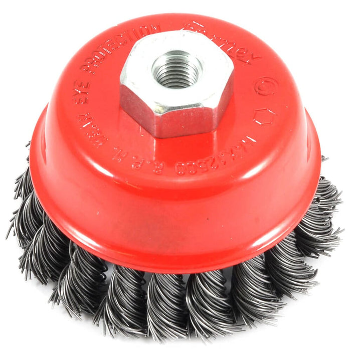 Forney Cup Brush, Knotted, 2-3/4 in x .020 in x M10 x 1.25 Arbor