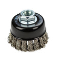 Forney Command PRO Cup Brush, Knotted, Stainless Steel, 2-3/4 in x .020 in x 5/8 in-11 STAINLESS