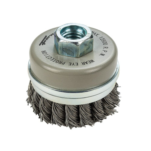 Forney Command PRO Cup Brush, Knotted, 2-3/4 in x .020 in x 5/8 in-11