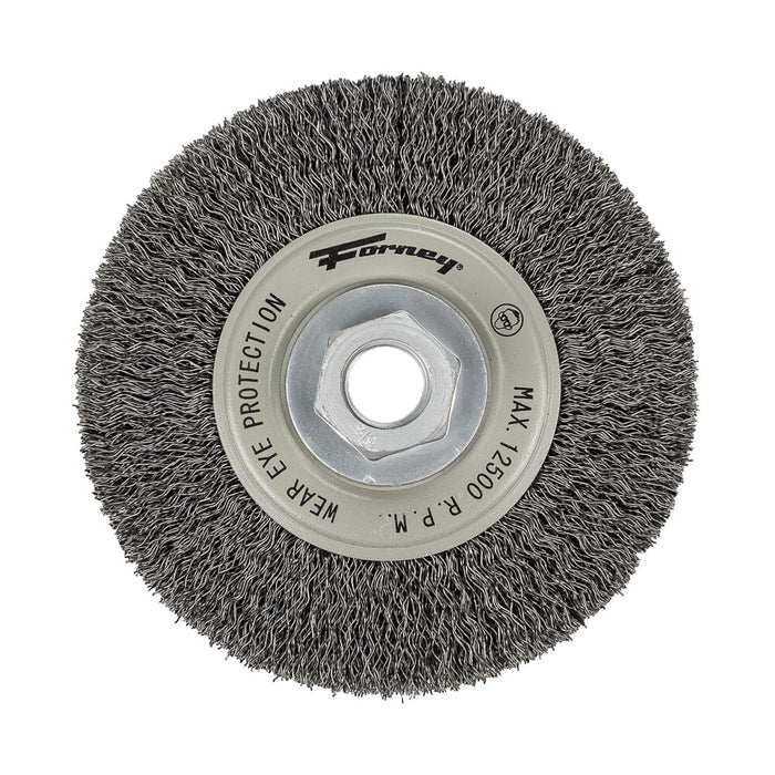 Forney Command PRO Wire Wheel, Crimped, 4-1/2 in x .014 in x 5/8 in-11