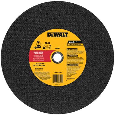 Dewalt 14 IN. Continuous High-Performance Aluminum Oxide Circular Saw Blade GENPURP /  / 3/32X7/64