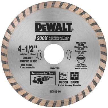 Dewalt 4-1/2 IN. High Performance Diamond Masonry Blade