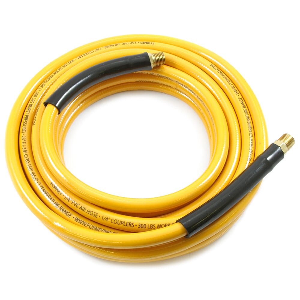 Forney PVC Air Hose, Yellow, 1/4 in x 25ft