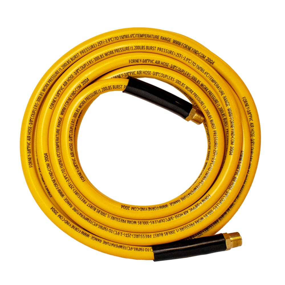 Forney PVC Air Hose, Yellow, 3/8 in x 25ft YELLOW