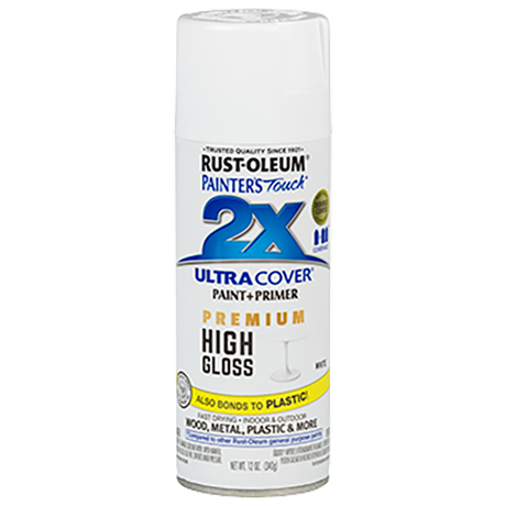 RUST-OLEUM 12 OZ Painter's Touch 2X Ultra Cover High Gloss Spray Paint - Hi Gloss White WHITE /  / HIGH_GLOSS