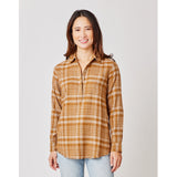 Carve Designs Women's Sawyer Twill Shirt Cocoa Plaid