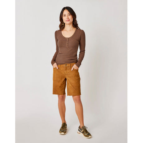 Carve Designs Women's Emma Top Cocoa Mini Stripe