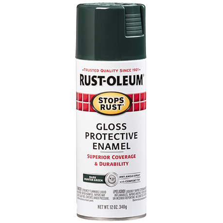 RUST-OLEUM 12 OZ Stops Rust Protective Enamel Spray Paint - Gloss Dark Hunter Green DARK_HUNTER_GREEN