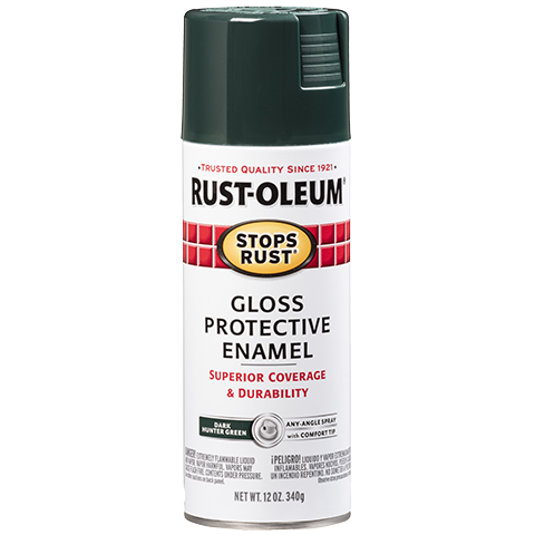 RUST-OLEUM 12 OZ Stops Rust Protective Enamel Spray Paint - Gloss Dark Hunter Green DARK_HUNTER_GREEN