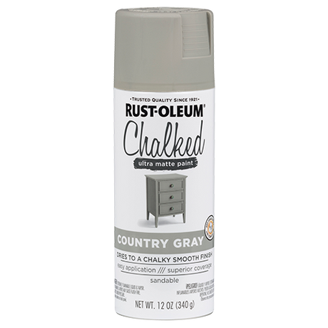 RUST-OLEUM 12 OZ Chalked Paint Ultra Matte Spray Paint - Country Grey COU_GRY