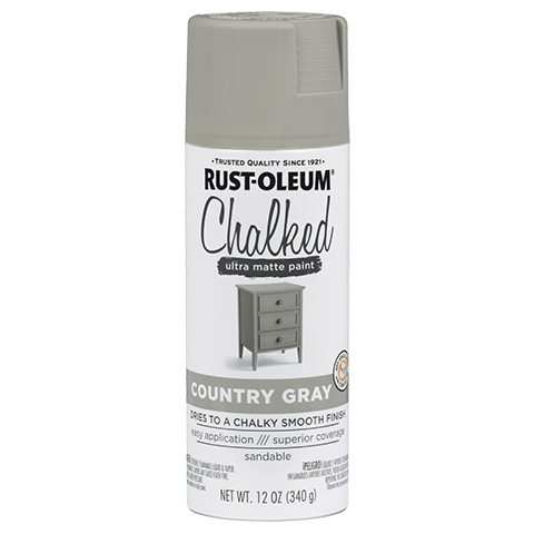 RUST-OLEUM 12 OZ Chalked Paint Ultra Matte Spray Paint - Country Grey COU_GRY