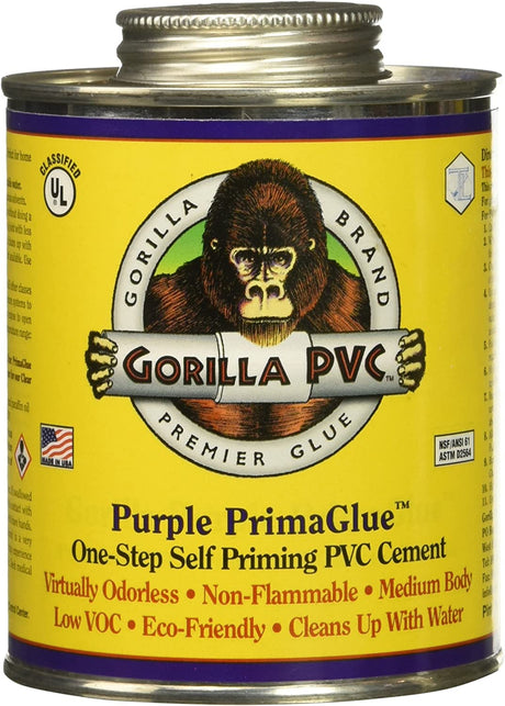 Gorilla Glue 16 OZ Prima Glue PVC Cement - PURPLE